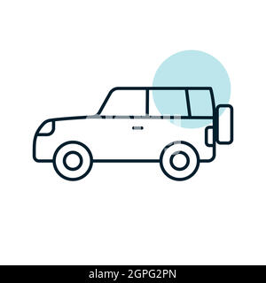 SUV car flat vector icon Stock Vector