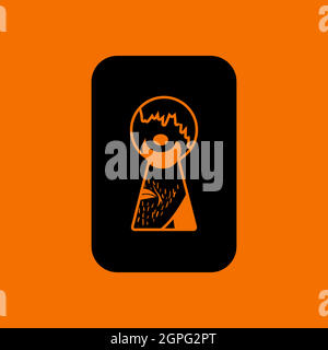 Criminal Peeping Through Keyhole Icon Stock Vector