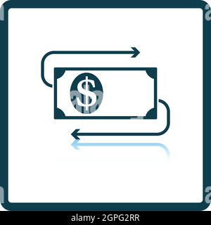 Cash Back Dollar Banknote Icon Stock Vector