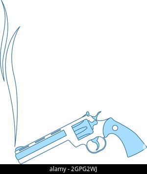 Smoking Revolver Icon Stock Vector