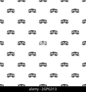 Train cargo wagon pattern, simple style Stock Vector
