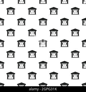 Warehouse building pattern, simple style Stock Vector
