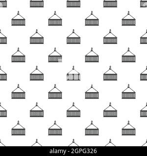 Crane hook with container pattern, simple style Stock Vector