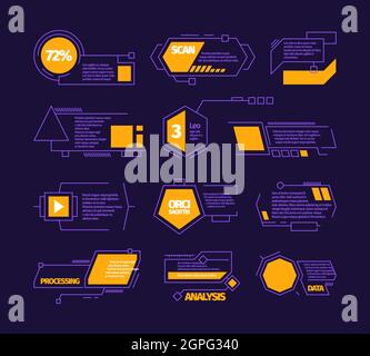 Digital callouts. Modern web layout communication infographic textboxes weather dashboard vector banners with place for text Stock Vector