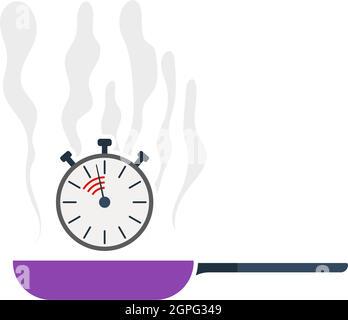 Pan With Stopwatch Icon Stock Vector