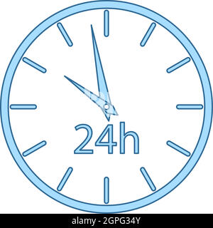 24 Hours Clock Icon Stock Vector