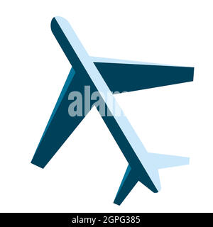 Airplane top view. Aircraft in flat style. Stock Vector