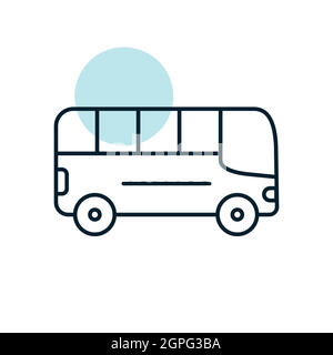 City bus flat vector icon Stock Vector