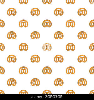 Pretzel pattern, cartoon style Stock Vector