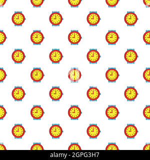 Round wrist watch pattern, cartoon style Stock Vector