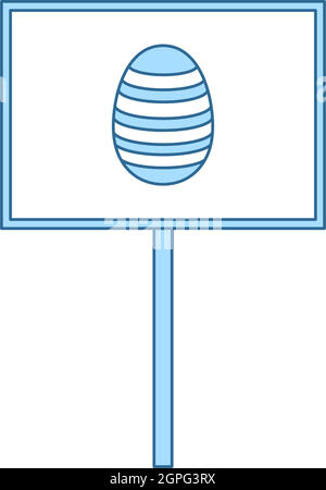 Easter Pointer With Egg Icon Stock Vector