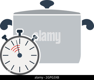 Pan With Stopwatch Icon Stock Vector