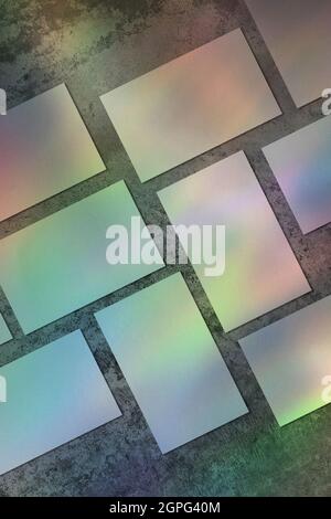 Empty white rectangle poster mockups with diagonal shadow Stock Photo