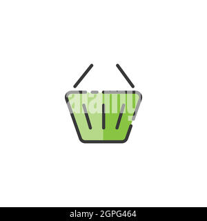 Shopping Basket Icon Vector, Filled Flat Sign, Solid Pictogram Isolated 