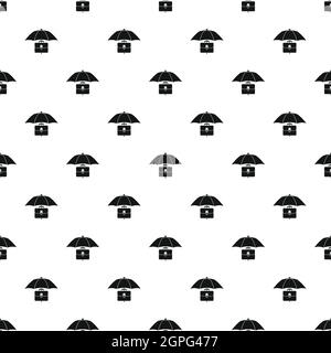 Umbrella and business case pattern, simple style Stock Vector