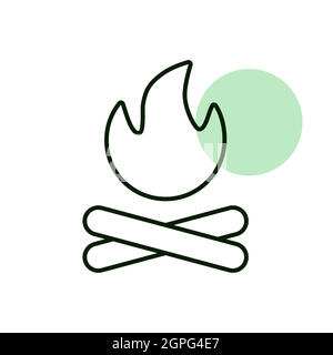 Bonfire vector icon. Camping and Hiking sign Stock Vector