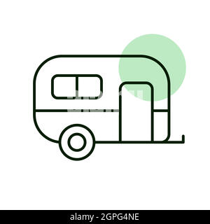 Caravan trailer vector icon. Camping sign Stock Vector