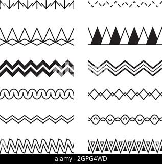 Zigzag seamless. Waves geometric shapes abstract linear water vector patterns Stock Vector