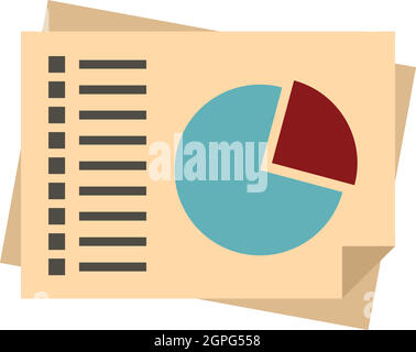 Diagram icon, flat style Stock Vector
