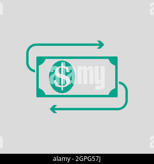 Cash Back Dollar Banknote Icon Stock Vector