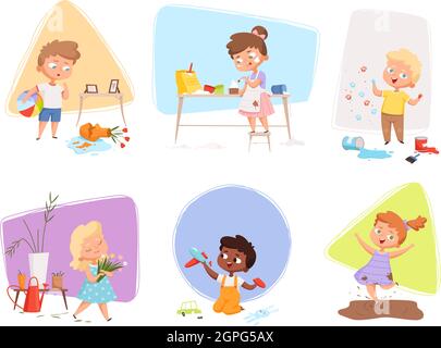 Happy children playing games illustration Stock Vector Image & Art - Alamy