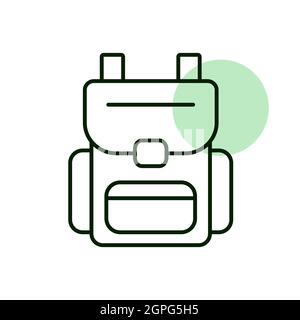 Camping backpack vector icon. Camping sign Stock Vector