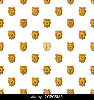 Face of lion pattern, cartoon style Stock Vector