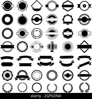 Badges. Creation kit for premium logos or badges decoration premium elements shield ribbons vector hipster collection Stock Vector
