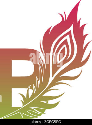 Letter B  with feather logo icon design vector Stock Vector