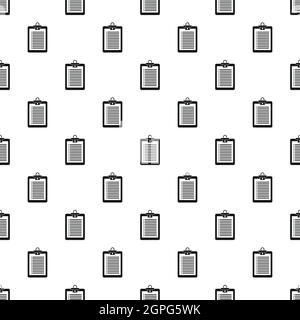Clipboard with checklist pattern, simple style Stock Vector