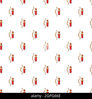 Bow and arrow pattern, cartoon style Stock Vector