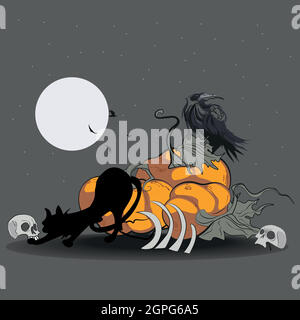 Vector Halloween cover website with space for text Stock Vector