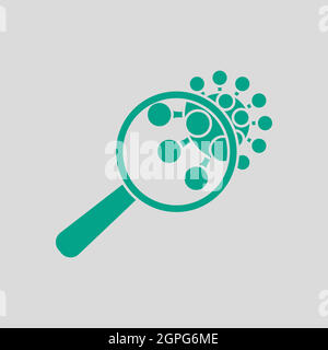 Magnifier Over Coronavirus Molecule Icon Stock Vector