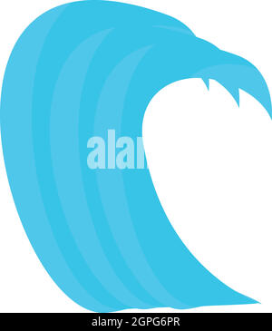 Tsunami wave icon, cartoon style Stock Vector