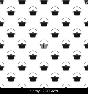 Cooking cauldron pattern, simple style Stock Vector