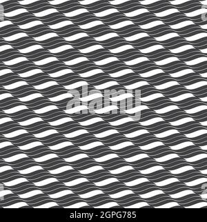 Black and White Seamless wave pattern Stock Vector