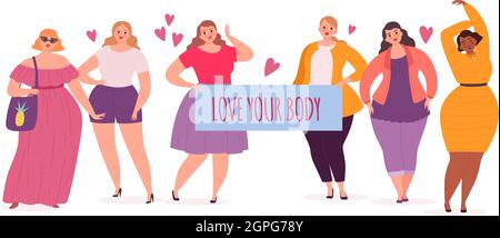 Body positive love your different skin Royalty Free Vector