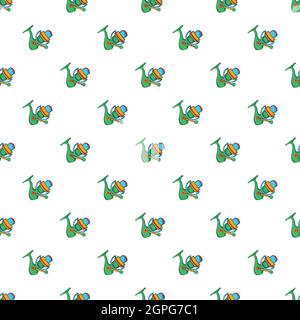 Reel on rod pattern, cartoon style Stock Vector