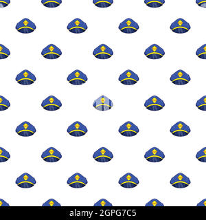 Cap pilot pattern, cartoon style Stock Vector