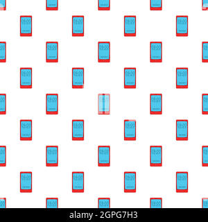 Watch on mobile phone pattern, cartoon style Stock Vector