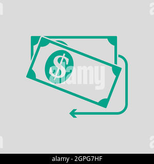 Cash Back Dollar Banknotes Icon Stock Vector