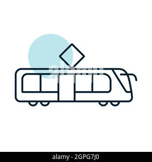 City tram flat vector icon Stock Vector