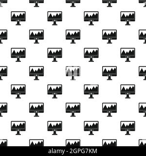 Graph on the computer monitor pattern simple style Stock Vector