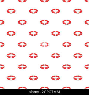 Lifebuoy pattern, cartoon style Stock Vector