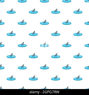 Shark in the sea pattern, cartoon style Stock Vector