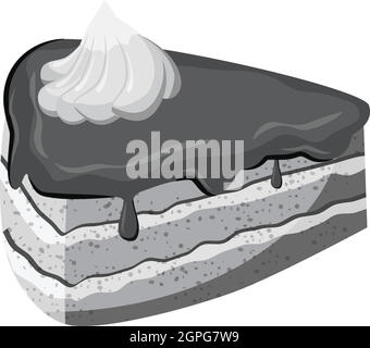 Piece of cake icon, gray monochrome style Stock Vector