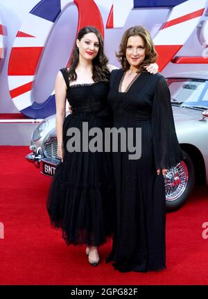 Angelica Zollo and Barbara Broccoli attending the World Premiere of No Time To Die, at the Royal Albert Hall in London. Picture date: Tuesday September 28, 2021. Stock Photo