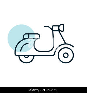 Scooter moped flat vector icon Stock Vector