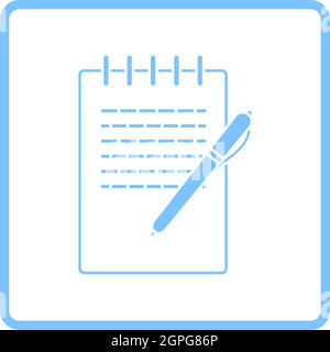 Notebook With Pen Icon Stock Vector
