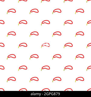 Red prayer beads pattern, cartoon style Stock Vector